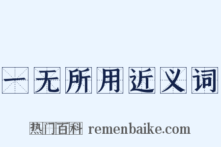 一无所用近义词是什么意思的图片